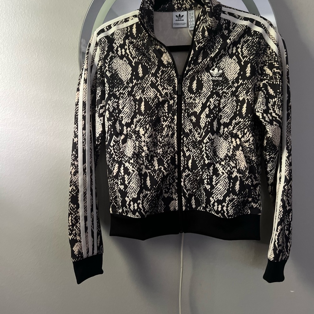 Adidas Women's Black and White Snake Print Bomber Jacket *New without tag*
